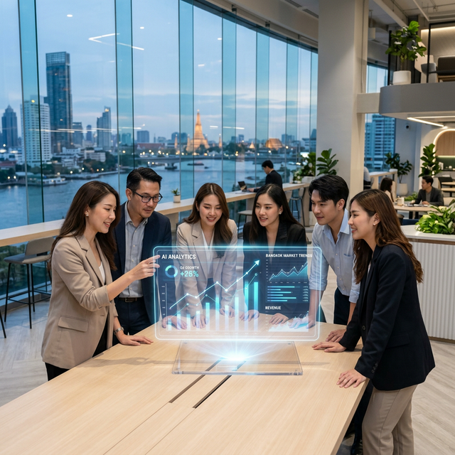 Thai Business Team Using AI Analytics